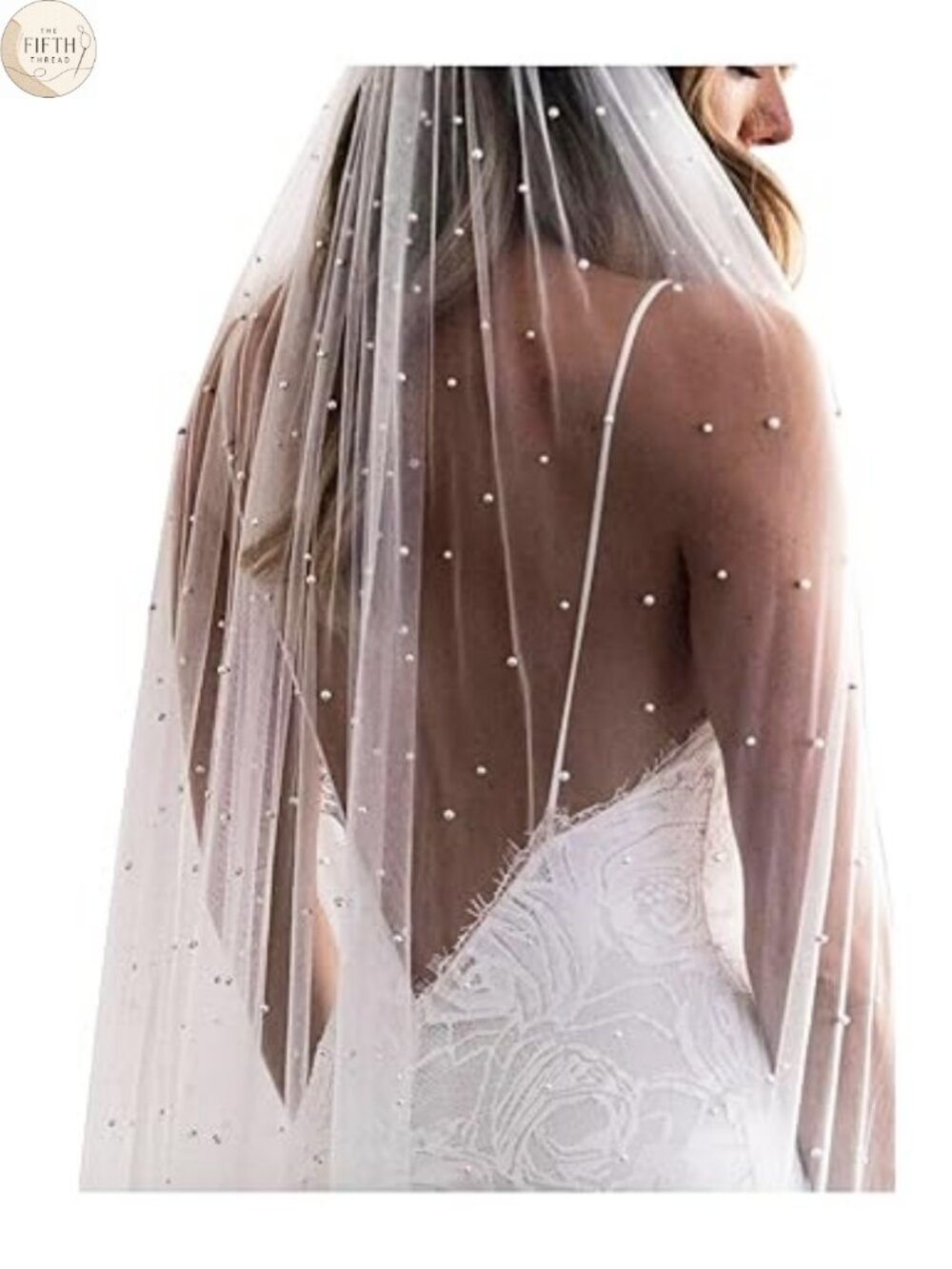 Pearl Tulle Bridal Veil Metal Comb Wedding Veil 1 Tier